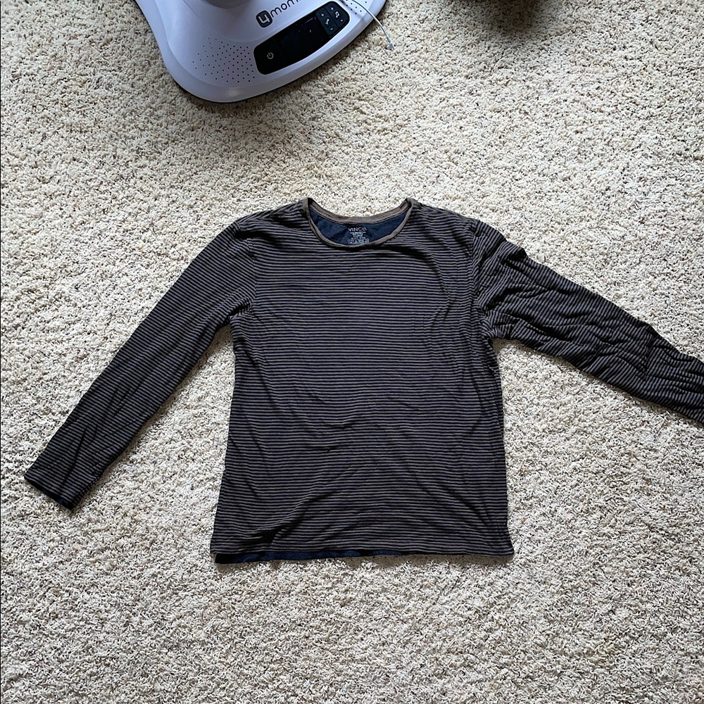 Men’s Vince long sleeve, striped t shirt. Size XL